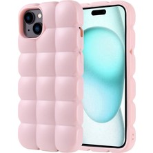 StilStoreTr Apple iPhone 15 Plus Kılıf Parlak Esnek Silikon Stsr Dom Dom Kapak-Pembe