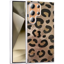 Galaxy S23 Ultra Kılıf Desenli Stsr Mep Kapak - Gold Leopar
