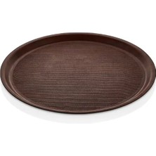 Külsan 38.KMA - Arcoform Laminated 2'li Maun Kaymaz Yuvarlak Tepsi Ø 38 Cm, Thermoset Melamin