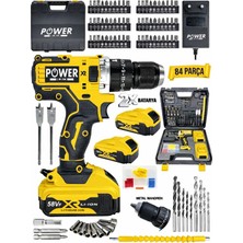 Power Black 147 Parça Çelik Manderl Darbeli 2 Batarya 1 Şarj Cihazlı