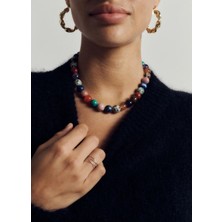 CAPO By Aytaç Yamaç Renkli Doğal Taş Boncuk Kolye | Statement Kadın Kolye | Modern & Bohem Tarz | Günlük Kullanım