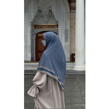 Qalortex Scarf Monogram Desen B.boy  Eşarp-Indigo