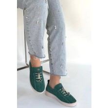 Trivogue Warte Yeşil Süet Bağcıklı Spor Ayakkabı