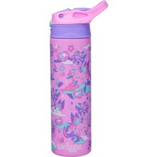 Smiggle Trailblazer 520 ml Paslanmaz Çelik Flip Suluk Pembe Okul Mataras