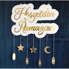 Evsay Hoşgeldin Ramazan ve Ramazan Kandil Süsleri Ramazan Duvar Dekoru 20*35 Ölçüde