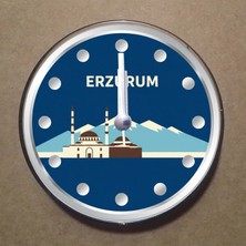 Bsb Erzurum Temalı Magnet Saat Buzdolabı Süsü Duvar Saati 10,5cm MS1022