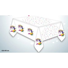 Partyy Bag Unicorn Temalı Baskılı 120X180 Plastik Doğum Günü Parti Masa Örtüsü