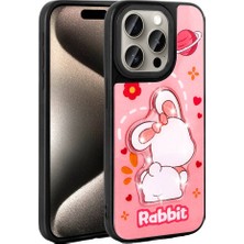 StilStoreTr Apple iPhone 15 Pro Max Kılıf Parlayan Kabartmalı Ikonik Figürlü Stsr Amas Silikon Kapak-Pembe