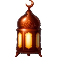 Pandoli Ramazan Kandili Şekilli Kahve Renk 69X38 cm Folyo Balon 1 Adet