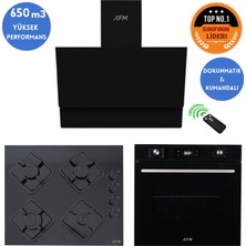 Afm Tech Messina Turbolu Dijital Siyah  Ankastre Set (BD-FM2200+ FM7700 + FM3400 650M3 Performans)