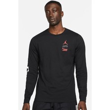 Nike Air Jordan Flight Team Men's Long Sleeve T-Shirt Erkek Uzun Kollu Tişört Siyah