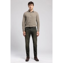 Lee Cooper Jagger Erkek Slım Straıght Dar Kesim Normal Bel Düz Paça Jean Pantolon Haki