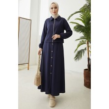 İlkimay.com Fermuarlı Tunik Etek Ikili Takım 1674 - Lacivert