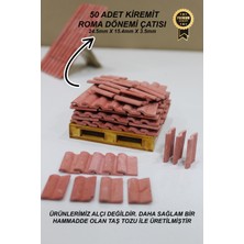 Black-One Gerçekçi Minyatür Inşaat Roma Dönemi Çatı Kiremiti 50 Adet 1/16 Ölçek Çatı Kiremiti(Roma)