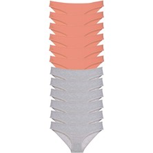 Çamaşır Kenti 12 Adet Süper Eko Set Likralı Kadın Slip Külot Pudra Gri