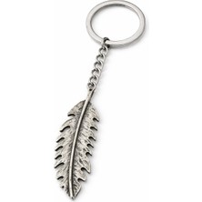 Herşey Nota Doğal Yaprak Formlu Gümüş Renk Metal Tasarım Unisex Anahtarlık