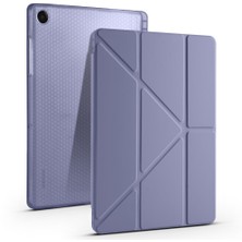 Galaxy Tab A11 Plus Kılıf Zore Tri Folding Kalem Bölmeli Standlı Kılıf - Mor