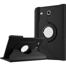 Galaxy Tab E T560 9.6  Uyumlu Stsr Dönebilen Standlı Kılıf-Siyah