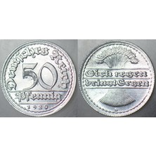 Banknoting Almanya 50 Pfennıg 1920 D. Weimar Cumhuriyeti Dönemi. Çil(-)