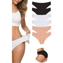 ModaSize 6 Adet Kadın Dikişsiz Lazer Kesim Esnek Iz Yapmayan Külot S4