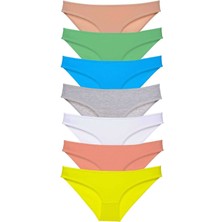 ModaSize 7 Adet Süper Eko Set Likralı Kadın Slip Külot Çok Renkli