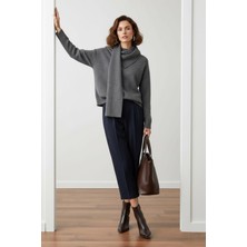 Sherin Antrasit Atkılı Triko Kazak