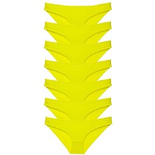 ModaSize 7 Adet Süper Eko Set Likralı Kadın Slip Külot Sarı