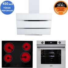 Eminçelik ve Afm Tech Markalı/ Senq Elektrikli Vitro. Dijital  Ankastre Set (VC640 +FM7701+ FM3251)