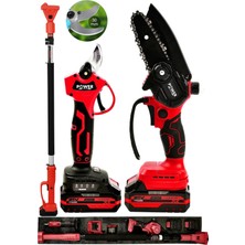 Power Black 3 Lü Set Tek Lazer Kesim Kutuda 2 Pala 2 Zincir 2 Batarya 18 V