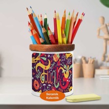 Asilmeydan Renkli Funk Yazılı Ahşaplı Seramik Kalemlik - 5debf4099ca57