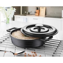 Lavonni 26 cm Döküm Kapaklı Döküm Basıktencere