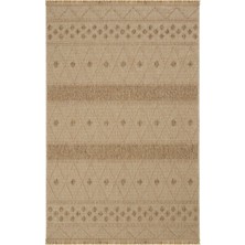 Halı Sepeti Seyran Loopy 620 Bej-Kahve Halı Ince Mutfak Kilim Salon Kesme Halı Yolluk