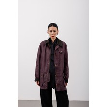 Hope And Me Oversize Mumlu Gabardin Ekose Astarlı Fermuarlı Parka