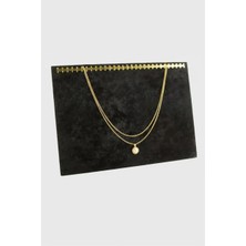 Megass Dekor Süet Kumaş Siyah Renk 34/24 cm Enine Tırnaklı Ayaklı Tesbih-Kolye-Zincir Sergileme Standı