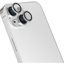 Apple iPhone 16 Stsr Cl-15 Parmak Izi Bırakmayan Anti-Reflective Kamera Lens Koruyucu-Gümüş