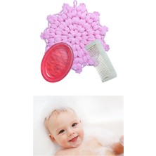 Nadom 3'lü Bebek Bıcı Bıcı Seti El Örgüsü Doğal Banyo Lifi Limon Ağacı Yumuşak Tarak Doğal Sabun