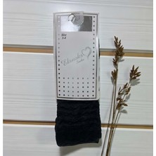 Ekinoks Desenli Dikişsiz Filoş Kız Çocuk Külotlu Çorap - RYZEÇ011 - Siyah - 3 - 4 Yaş Siyah