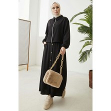 İlkimay.com Fermuarlı Tunik Etek Ikili Takım 1674 - Siyah