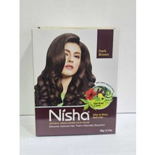 Nisha Saç Kınası 6X10G Zarf 100% Naturel Hindistan Kınası Koyu Kahverengi Orjinal Kına Fırcası Hediyeli
