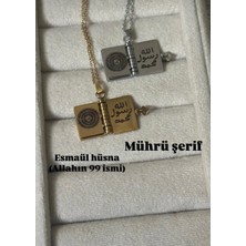 Serenity Aksesuar Çelik Ayetel Kürsi , Kenz-Ül Arş Duası , Nazar Dua , Deprem Duası Içeren Kitap Kolye