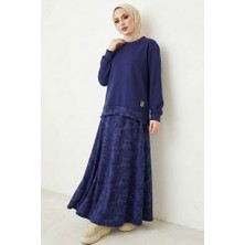 İlkimay.com Desenli Oysho Tunik Etek Ikili Takım 1675 - Lacivert