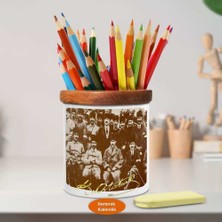 Asilmeydan Silah Arkadaşları Mustafa Kemal Atatürk Ahşap Seramik Kalemlik-50