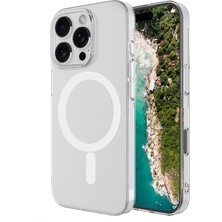 StilStoreTr iPhone 16 Pro Max Kamera Korumalı M-Safe Şarj Özellikli Şeffaf Zore London Silikon Kapak - Şeffaf