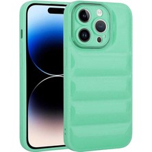 iPhone 14 Pro Uyumlu Kamera Korumalı Parlak Airbag'li Stsr Galya Kapak-Su Yeşil