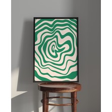 Rosa Art Tablo | Ahşap Çerçeveli Tablo | Çerçeveli Poster | Yeşil Renkli Soyut Tablo | Soyut, Minimal Tablo