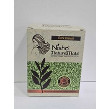 Nisha Nature Mate 6X10G Zarf Saç Beyaz Kapatıcı Hindistan Kınası Koyu Kahve Orjinal Kına,fırcası Hediyeli