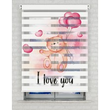 BRIGHTCOVER Uçan Ayıcık Baskılı Zebra Perde - Gece Gündüz Kullanıma Uygundur - Bebek Odası Perdesi | Kokusuz Mürekkeple Basılmış  Zebra Perdeler ile Sende Tarzını Yansıt! | 1 Dakikada Pratik Montaj