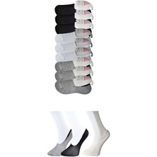 Çamaşır Kenti Siyah Gri ve Beyaz Kadın Babet Çorap 9 Çift