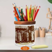 Asilmeydan Gazi Mustafa Kemal Atatürk Ahşap Seramik Kalemlik-55