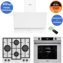 Ferre ve Afm Tech Markalı / Formw Turbolu Beyaz  Dijital Ankastre Set (LN386 +FM7701+FM3401)